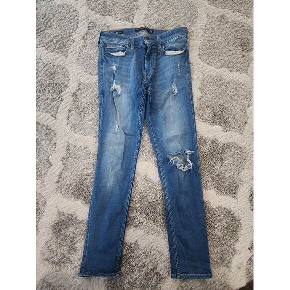 Hollister Other - Mens Hollister Black Jeans Skinny Advanced Stretch Denim Jean 29x30 Distressed